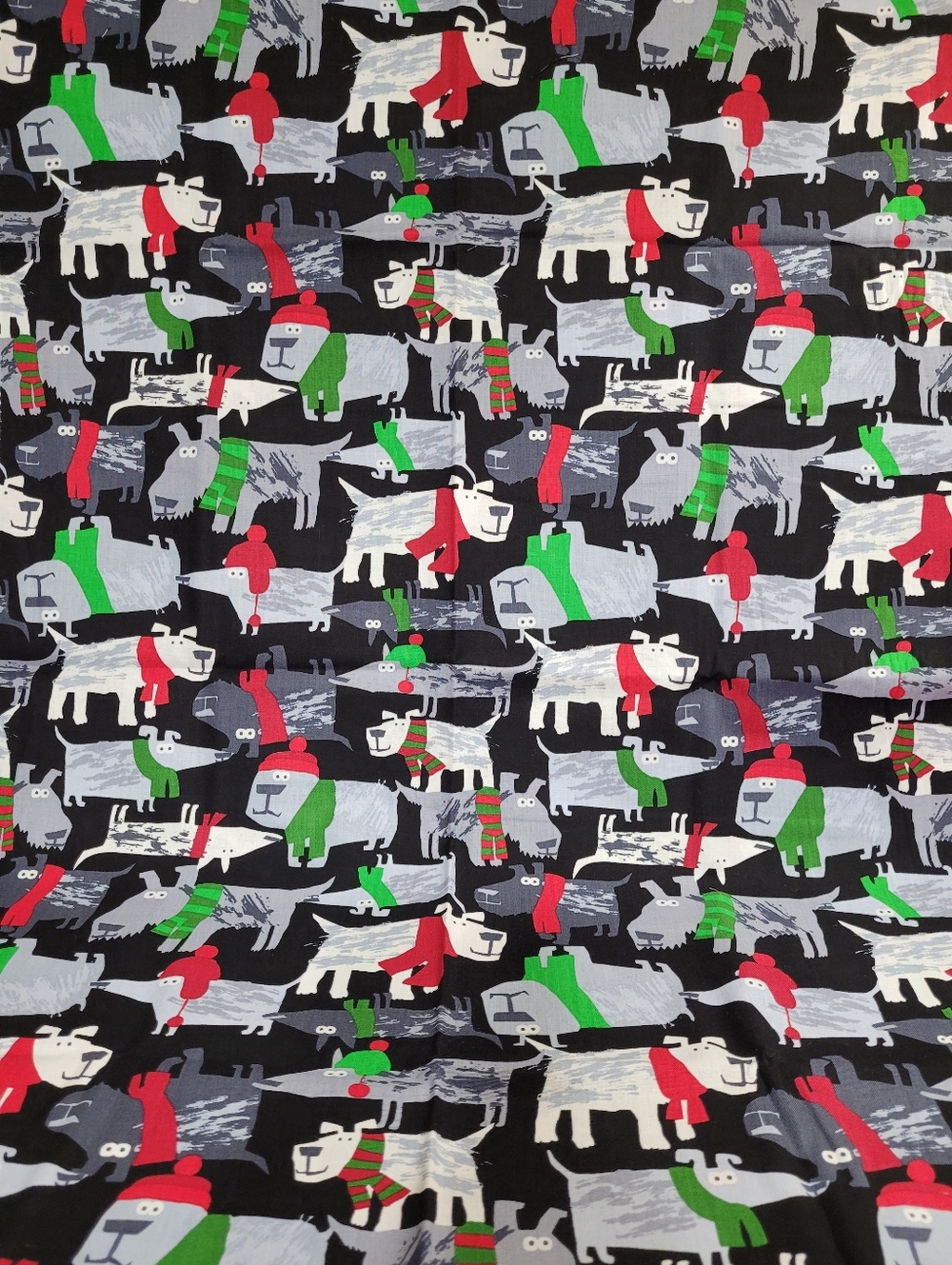 Timeless Treasures Fabrics Fabric Dogs With Scarves & Hats Patt#DOG-C8107 (0889)